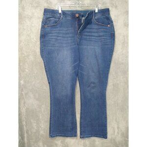 Democracy Jeans Womens 20W Blue Denim Ab Solution Artisanal Itty Bitty Bootcut